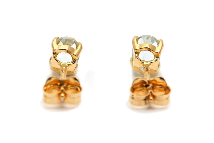 Boucles d'oreilles contemporaines en or jaune 18 carats et topazes 58 Facettes 24008
