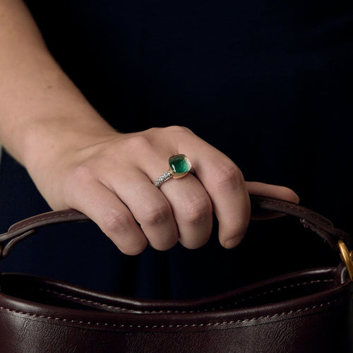 56.5 Pomellato Nudo - Bague en or rose, or blanc, topaze, agate et diamants 58 Facettes 58FC65-1