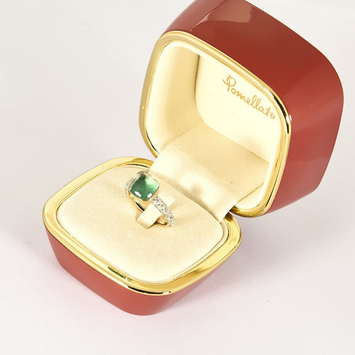 56.5 Pomellato Nudo - Bague en or rose, or blanc, topaze, agate et diamants 58 Facettes 58FC65-1