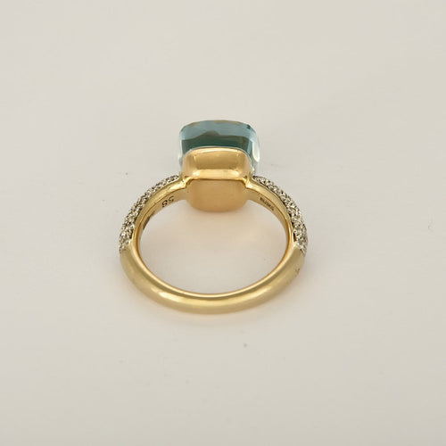 56.5 Pomellato Nudo - Bague en or rose, or blanc, topaze, agate et diamants 58 Facettes 58FC65-1