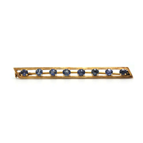 Broche barrette en or jaune et saphirs 58 Facettes 260219R