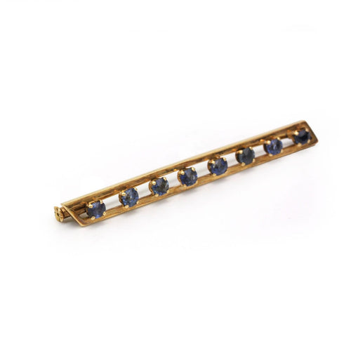 Broche barrette en or jaune et saphirs 58 Facettes 260219R