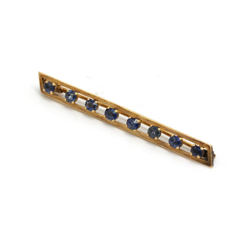 Broche barrette en or jaune et saphirs 58 Facettes 260219R