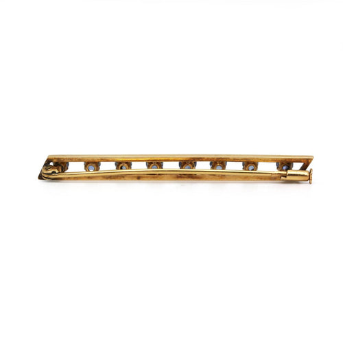 Broche barrette en or jaune et saphirs 58 Facettes 260219R