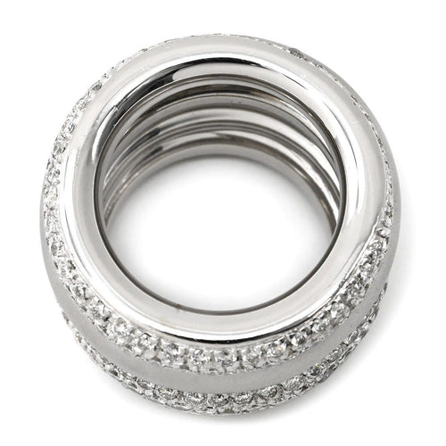 57 Pomellato Tubolare - Bague en or blanc et diamants 58 Facettes 2698