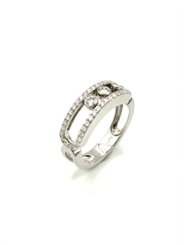 52 Messika Move Classique Pavée GM - Bague en or blanc et diamants 58 Facettes MESSIKA BG