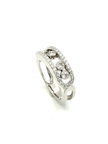 52 Messika Move Classique Pavée GM - Bague en or blanc et diamants 58 Facettes MESSIKA BG
