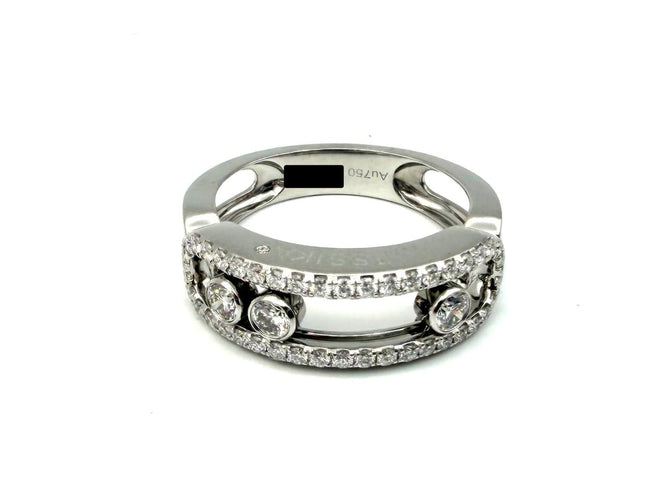 52 Messika Move Classique Pavée GM - Bague en or blanc et diamants 58 Facettes MESSIKA BG