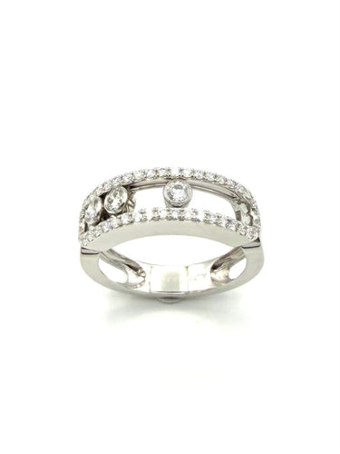 52 Messika Move Classique Pavée GM - Bague en or blanc et diamants 58 Facettes MESSIKA BG