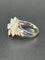 55 La Regina - Bague en or blanc 18k et 21 diamants naturels 58 Facettes ANELLO FLOWER DIAMOND