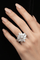 55 La Regina - Bague en or blanc 18k et 21 diamants naturels 58 Facettes ANELLO FLOWER DIAMOND