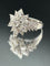 55 La Regina - Bague en or blanc 18k et 21 diamants naturels 58 Facettes ANELLO FLOWER DIAMOND