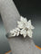 55 La Regina - Bague en or blanc 18k et 21 diamants naturels 58 Facettes ANELLO FLOWER DIAMOND
