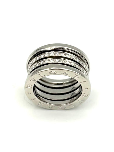 51 Bvlgari B.zero1 - Bague en or blanc et diamants 58 Facettes BVLGARI BG