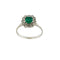 55 Bague halo en or blanc avec émeraude et diamants 58 Facettes 42673