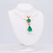 Emerald Royal Drop - Pendentif en or jaune 18 ct, émeraudes et diamants 58 Facettes P007