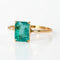 53 Bague en or jaune 18K avec émeraude de Zambie 1,96 ct 58 Facettes R0010
