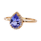 Bague 55 Bague en or jaune 18 ct, tanzanite non chauffée et diamants 58 Facettes R010