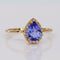 Bague 55 Bague en or jaune 18 ct, tanzanite non chauffée et diamants 58 Facettes R010