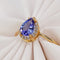 Bague 55 Bague en or jaune 18 ct, tanzanite non chauffée et diamants 58 Facettes R010