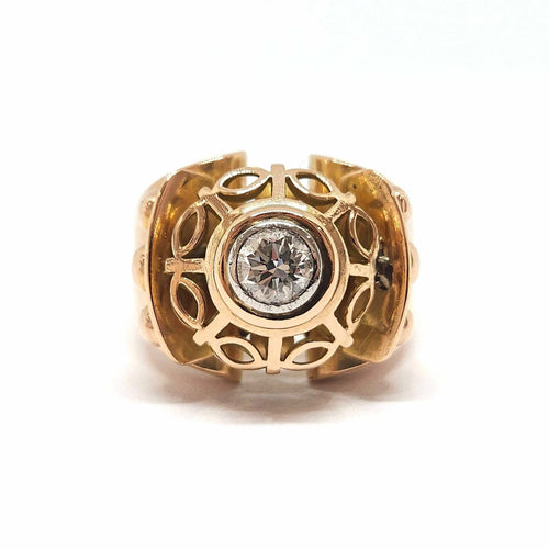 Bague 53 Bague vintage en or jaune 18 carats et diamant 58 Facettes BVP-BAG-0017