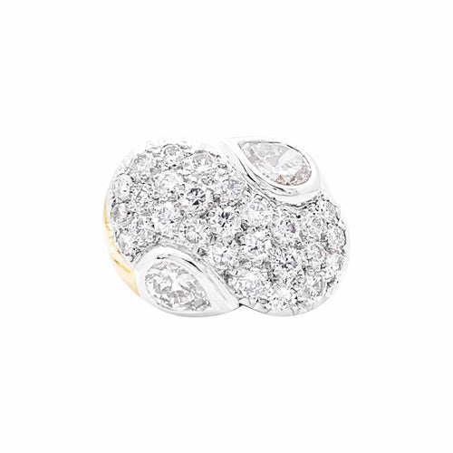 Bague 54 Bague motif libre en or jaune, platine et diamants 58 Facettes 35922