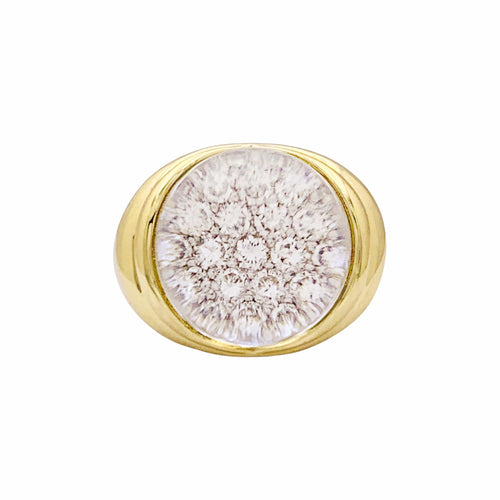Bague 56 Mauboussin Transparence - Bague en or jaune, diamants et cristal de roche 58 Facettes 35865