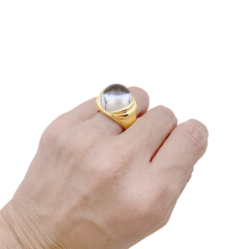 Bague 56 Mauboussin Transparence - Bague en or jaune, diamants et cristal de roche 58 Facettes 35865