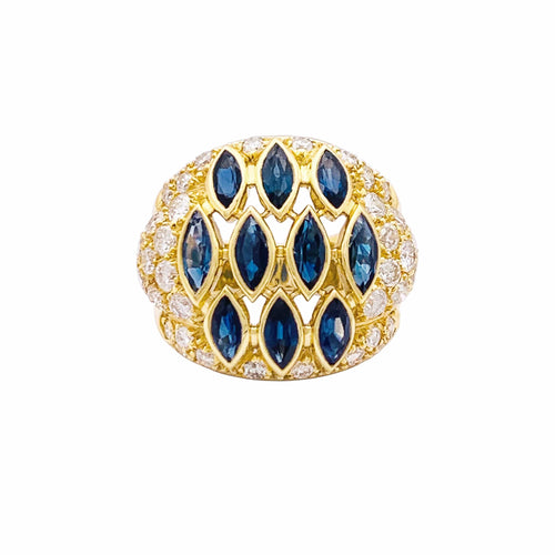 Bague 50 Bague vintage en or jaune, saphirs et diamants 58 Facettes 35921