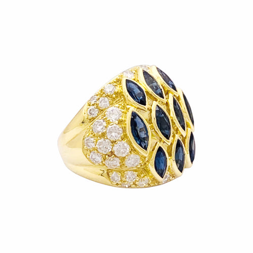 Bague 50 Bague vintage en or jaune, saphirs et diamants 58 Facettes 35921