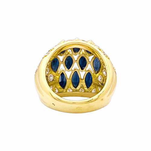 Bague 50 Bague vintage en or jaune, saphirs et diamants 58 Facettes 35921