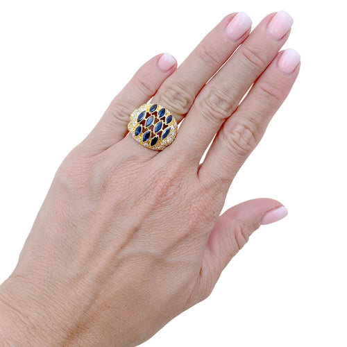 Bague 50 Bague vintage en or jaune, saphirs et diamants 58 Facettes 35921