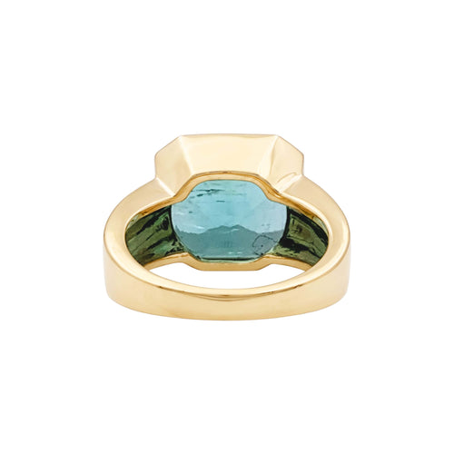 Bague 51 Bague chevalière en or jaune et émeraude 58 Facettes 35835