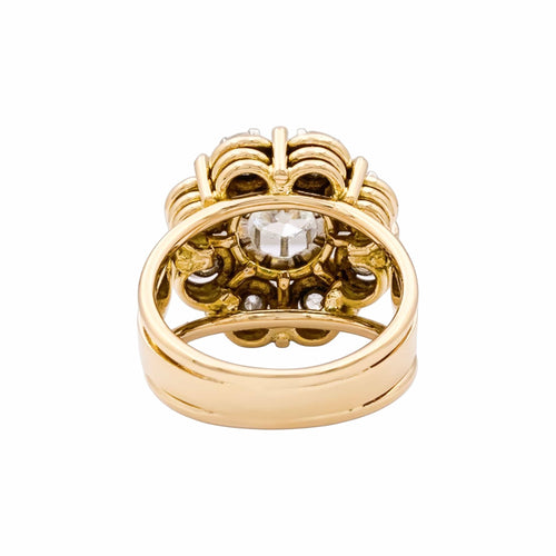Bague 52 Marguerite - Bague en or jaune et blanc avec diamants 58 Facettes 35851
