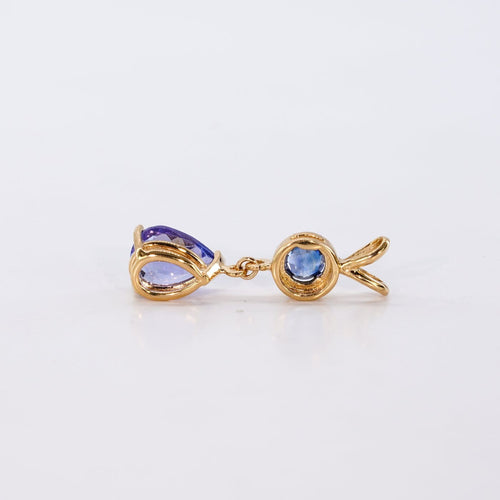 Pendentif Pendentif en or jaune 14 ct, tanzanite, saphir et diamants 58 Facettes P0011