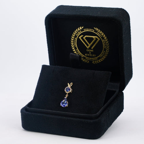 Pendentif Pendentif en or jaune 14 ct, tanzanite, saphir et diamants 58 Facettes P0011