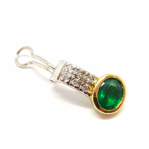 Boucles d'oreilles Boucles d’oreilles vintage en or jaune et blanc 18 carats, émeraudes et diamants 58 Facettes BVP-BDO-0043