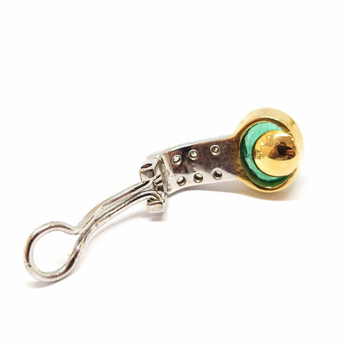 Boucles d'oreilles Boucles d’oreilles vintage en or jaune et blanc 18 carats, émeraudes et diamants 58 Facettes BVP-BDO-0043
