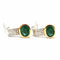 Boucles d'oreilles Boucles d’oreilles vintage en or jaune et blanc 18 carats, émeraudes et diamants 58 Facettes BVP-BDO-0043