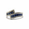 Bague 54 Bague lien en or blanc 18 carats avec saphirs et diamants 58 Facettes BVP-BAG-0047