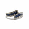 Bague 54 Bague lien en or blanc 18 carats avec saphirs et diamants 58 Facettes BVP-BAG-0047