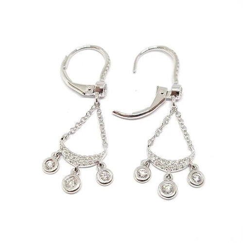 Boucles d'oreilles Boucles d'oreilles attrape-rêves en or blanc 18 carats et diamants 58 Facettes BVP-BDO-0067