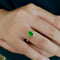 Bague 56 Bague poire diopside et diamants en or jaune 18 carats 58 Facettes BVP-BAG-0077