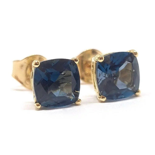 Boucles d'oreilles Boucles d’oreilles en or jaune 18 carats et topazes London Blue 58 Facettes BVP-BDO-0078