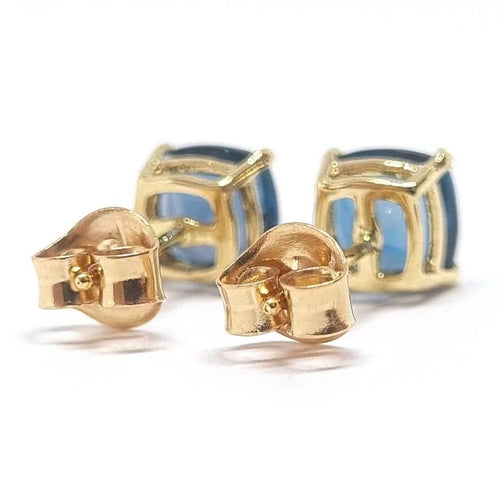 Boucles d'oreilles Boucles d’oreilles en or jaune 18 carats et topazes London Blue 58 Facettes BVP-BDO-0078