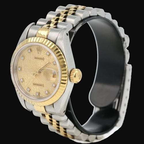 Rolex Lady-Datejust - Montre en or jaune, acier et diamants 58 Facettes MT47978