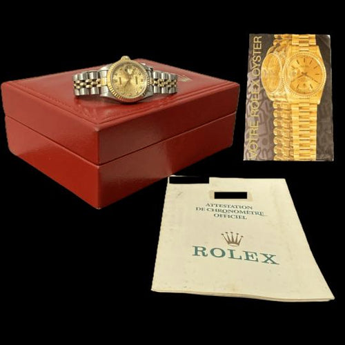 Rolex Lady-Datejust - Montre en or jaune, acier et diamants 58 Facettes MT47978