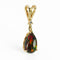 Pendentif en or jaune 14 ct avec opale noire et diamant 58 Facettes P0012