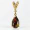 Pendentif en or jaune 14 ct avec opale noire et diamant 58 Facettes P0012