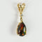 Pendentif en or jaune 14 ct avec opale noire et diamant 58 Facettes P0012